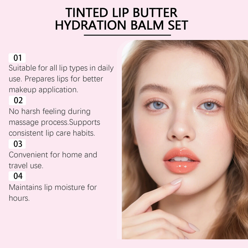 Tinted Lip Balm Set Moisturizing Nourishing Fade Lip Lines Prevent Chapping Hydrating Multi-Flavor Lip Care Christmas Gift Box Qme