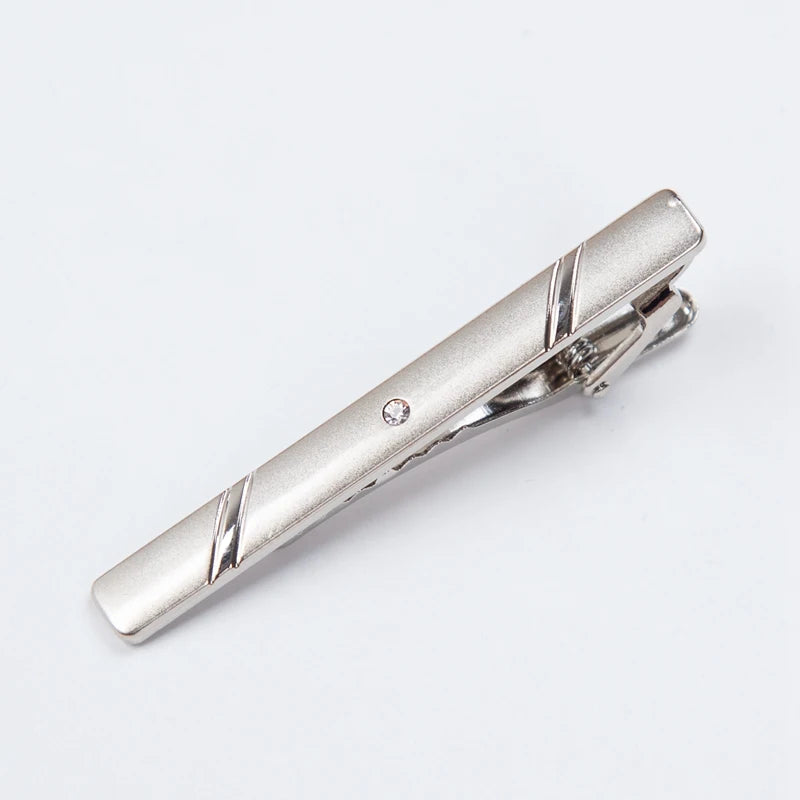 Tie Clips Men Necktie Accessories Fashion Metal Silver Tone Simple Qme A-5