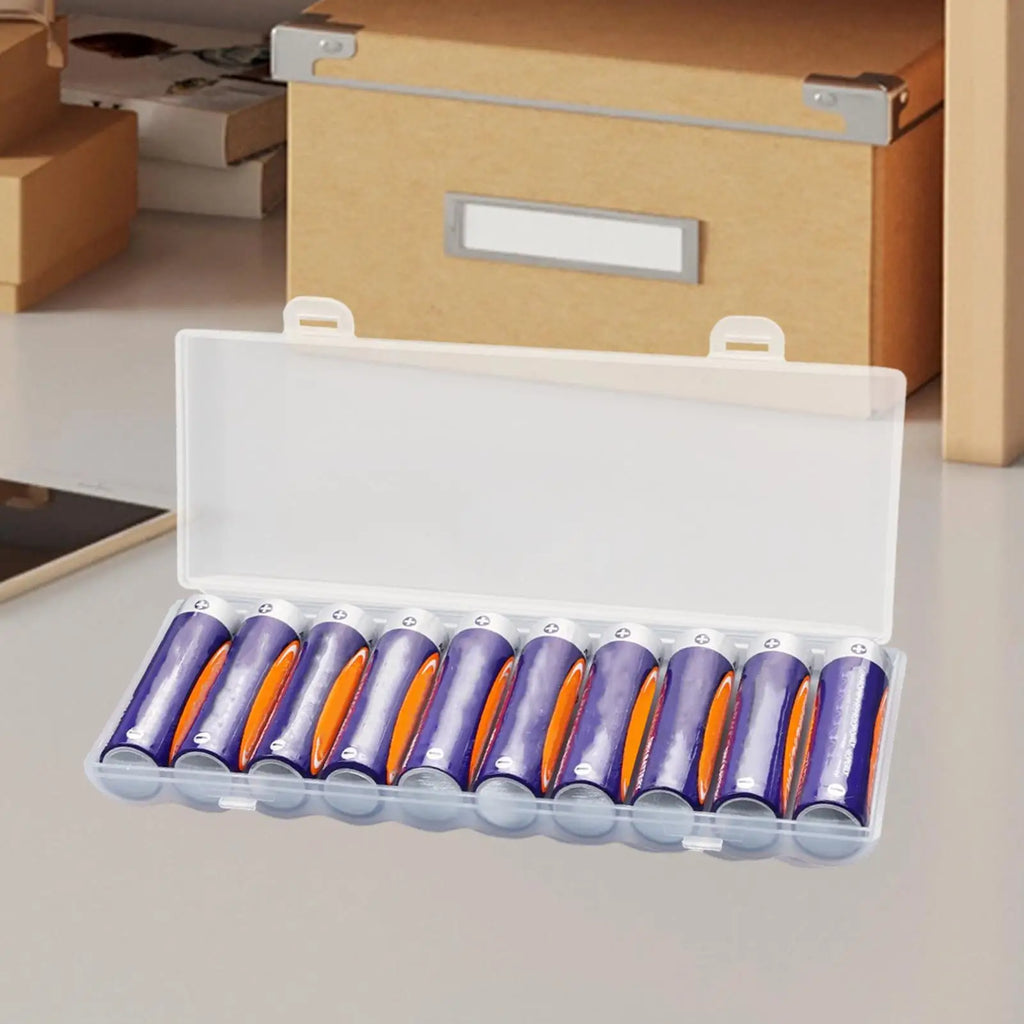 AA Battery Storage Battery Protective Box Battery Storage Holder Box for Holding 10 AA Batteries Battery Storage Case Battery Qme