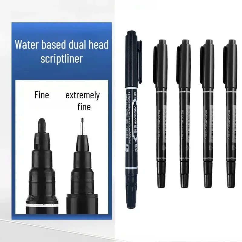 5/10Pcs Double Headed Marker Pen Oil Quick Drying Marker Pen Art Specific Marker Pen Fine Black Water-based Hook Pen Wholesale Qme