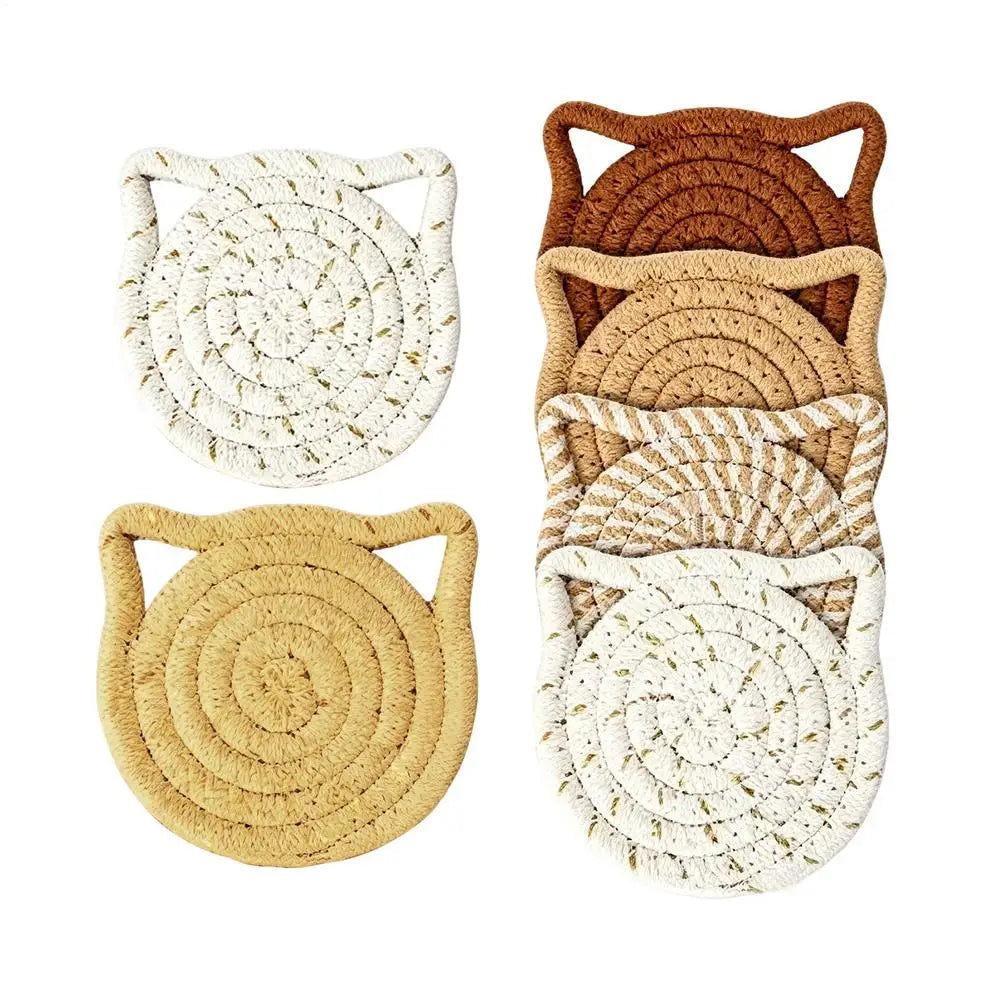 Drink Coasters 6 Pieces Cotton Desk Decor Coffee Cup Table Coasters Set For Kitchen Bedroom Dining Living Room Office Bar Qme China Mainland B 6pcs