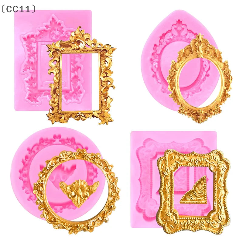 CC114Pcs Silicone Frame Molds Chocolate Mini Air Dry Clay Polymer Qme
