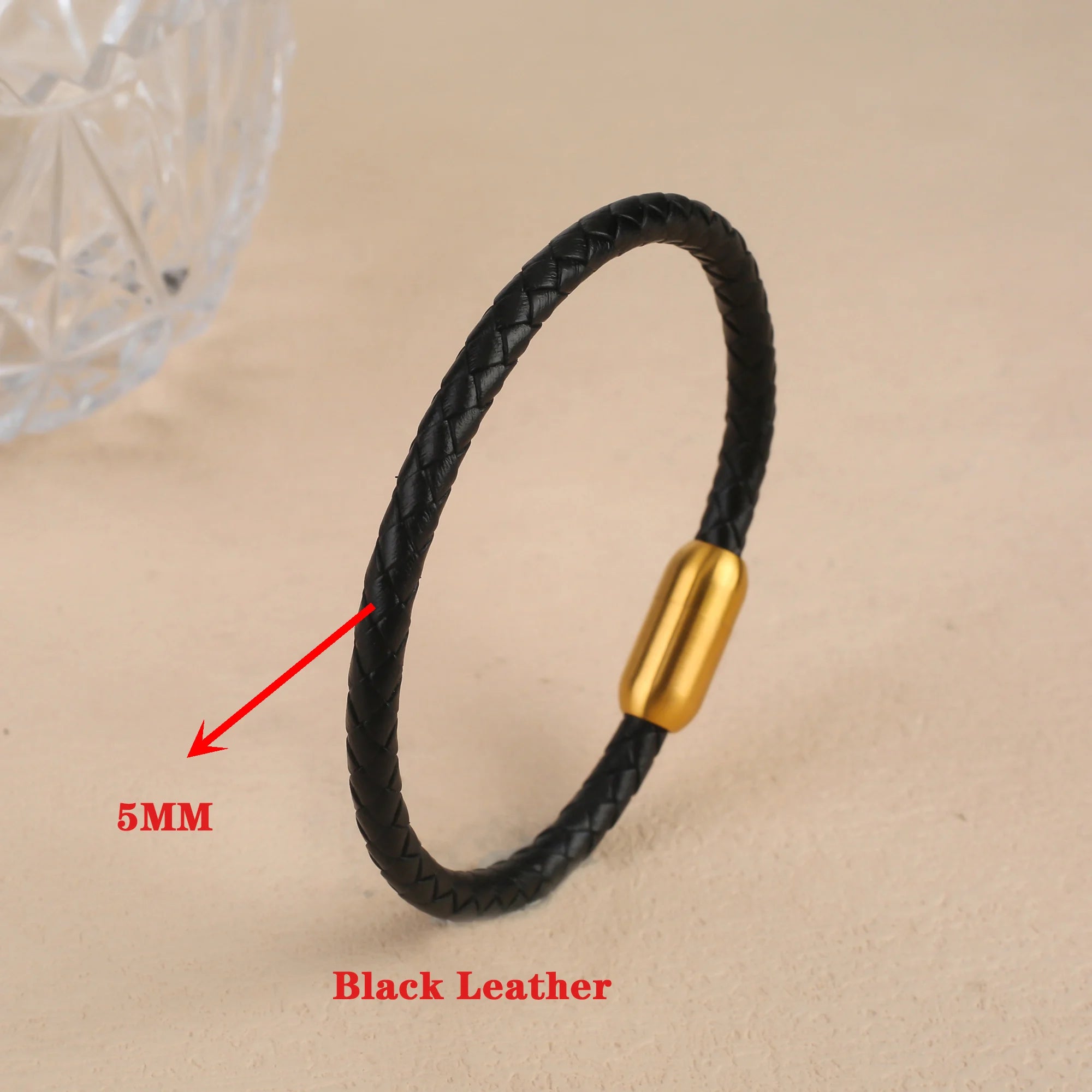 New Domineering Leopard Head Geometric Zircon Bracelet Stainless Steel Magnetic Clasp Bracelet Trendy For Men Women Jewelry Gift Qme Black Leather 19cm Coffee Leather
