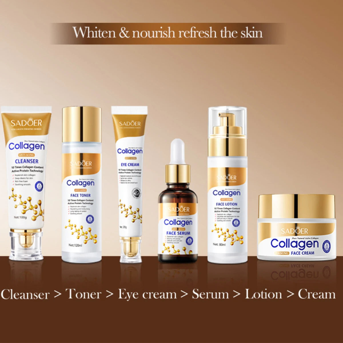 Collagen Firming Radiance 6-Piece Replenish Boost Elasticity Hydrate Qme