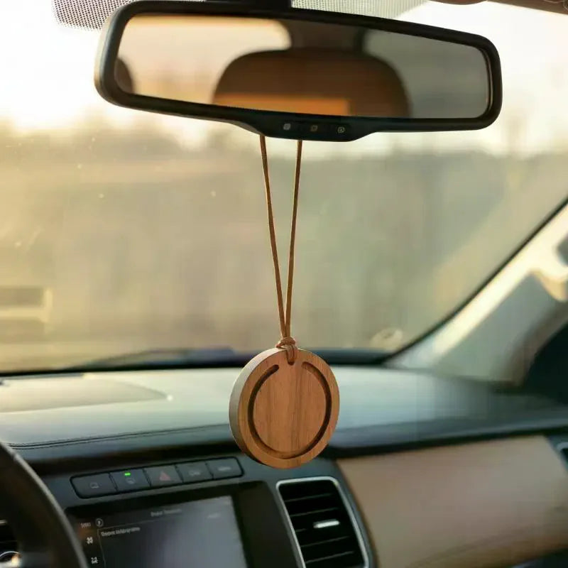 Round Premium Wood Diffuser Handmade White Wax Black Walnut Elegant Qme