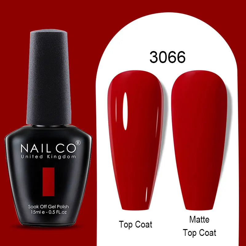 NAILCO Winter Red Gel Nail Polish Semi Permanent Soak Off Varnishes