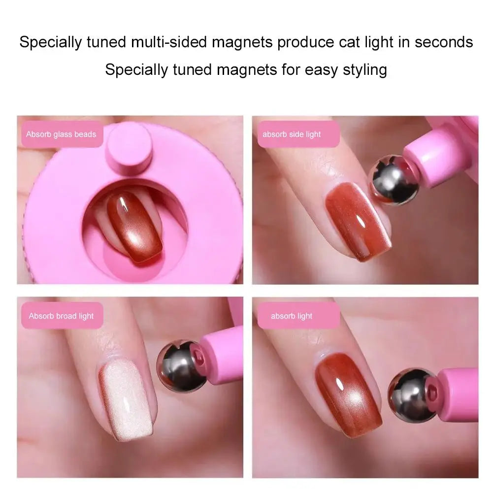Automatic Cat Eye Magnet Nails Rotating Nail Wide Light Glass Bead Qme