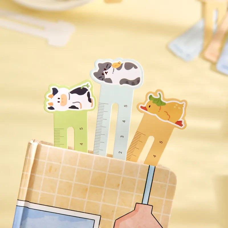 50Pcs/set Ruler Bookmark Pet Series Cute Image Ruler Bookmark Reading Enthusiast Mark Ruler For Student Gift Exam Stationery Qme