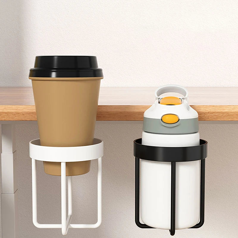 Table Storage Rack Desk Cup Holder Shelf Universal Fixed Coffee Mugs Qme