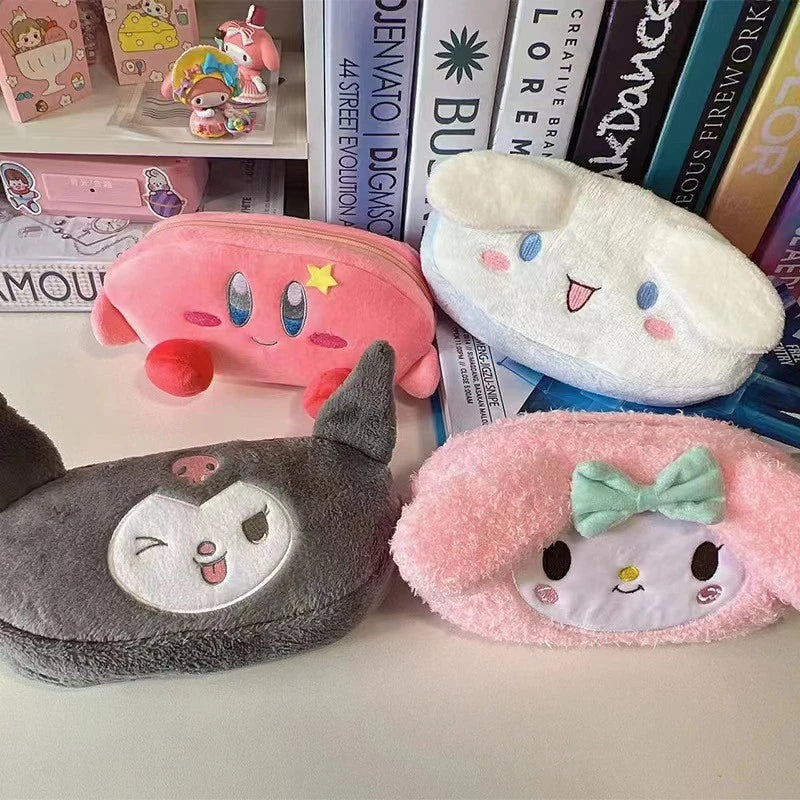 Sanrio KT Cat Plush Pencil Case High-value Cross Cute Bow Cartoon Qme