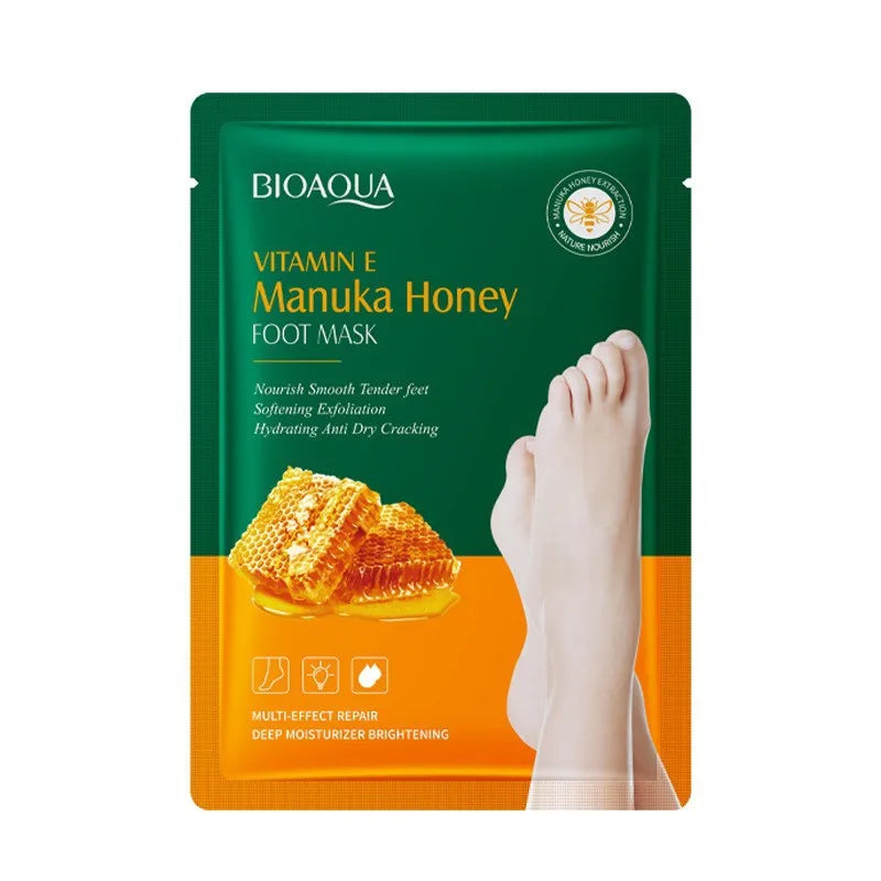 Vitamin E Foot Mask Manuka Honey Nourishing Long-lasting Moisturizing Hydrating Exfoliating Remove Dead Skin Foot Skin Care Qme 1pc