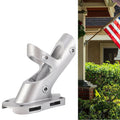 1set Heavy Duty Aluminum Mount Aluminum Flag Pole Holder Aluminum Alloy Wall Flag Holder Mounting Base Garden Accessories Qme Default Title