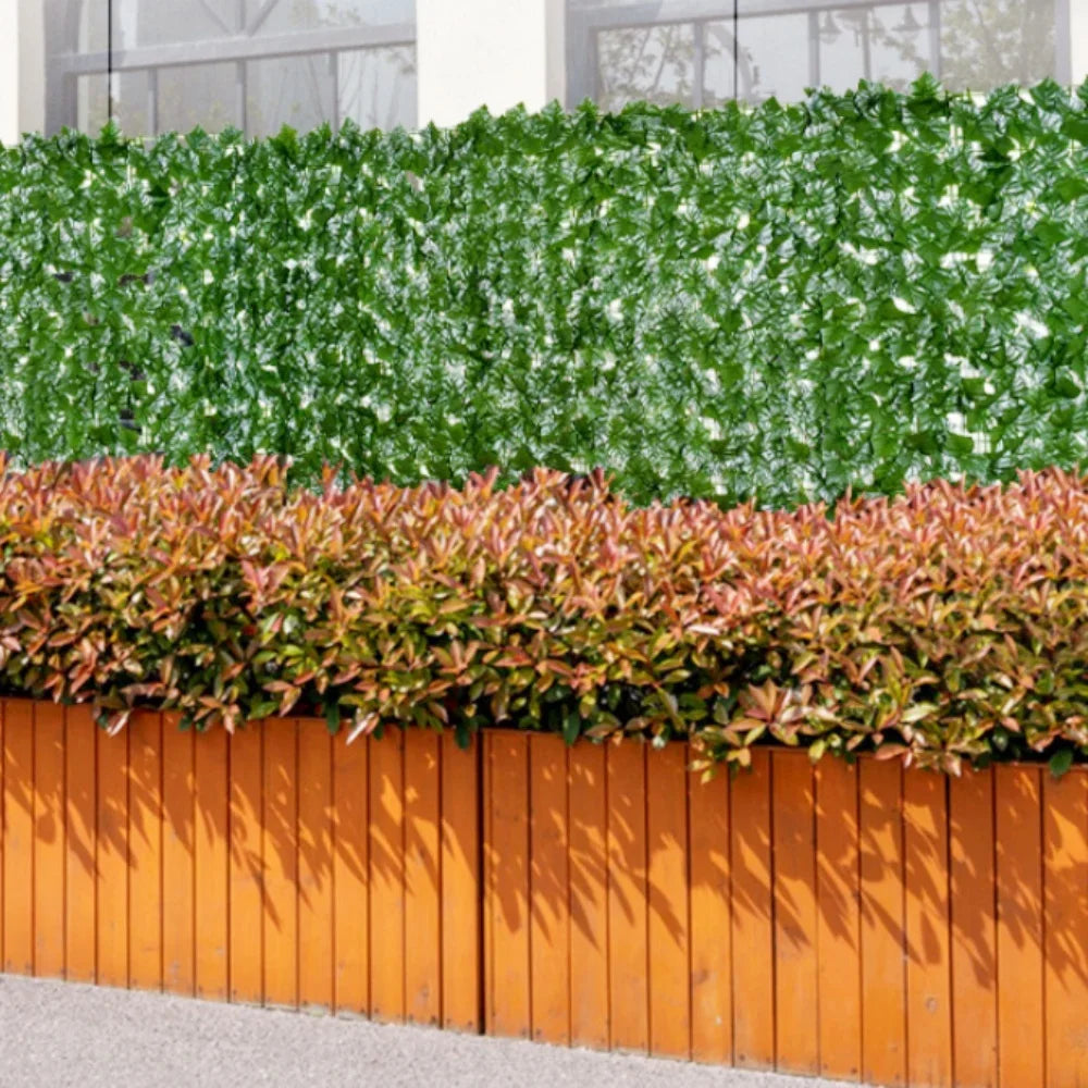 50X100cm Artificial Flowers Leaves Fence Removable Outdoor Garden Decoration Hedge Privacy Protection Green Leaf Flower Wall Qme