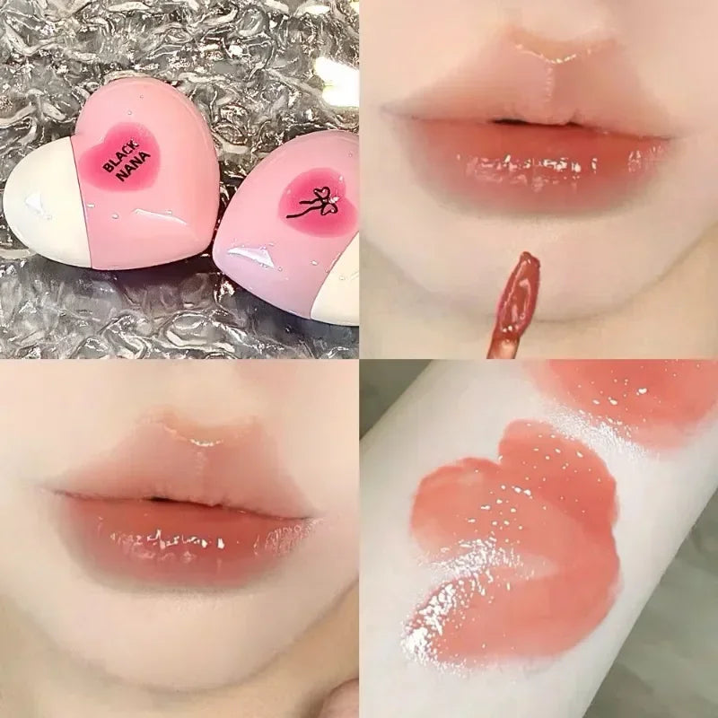 Water Gloss Jelly Lip Gloss Cute Heart-shaped Lipsticks Lasting Hydrating Plumper Lip Gloss Rose Berry Lip Tinted Lips Beauty Qme 02