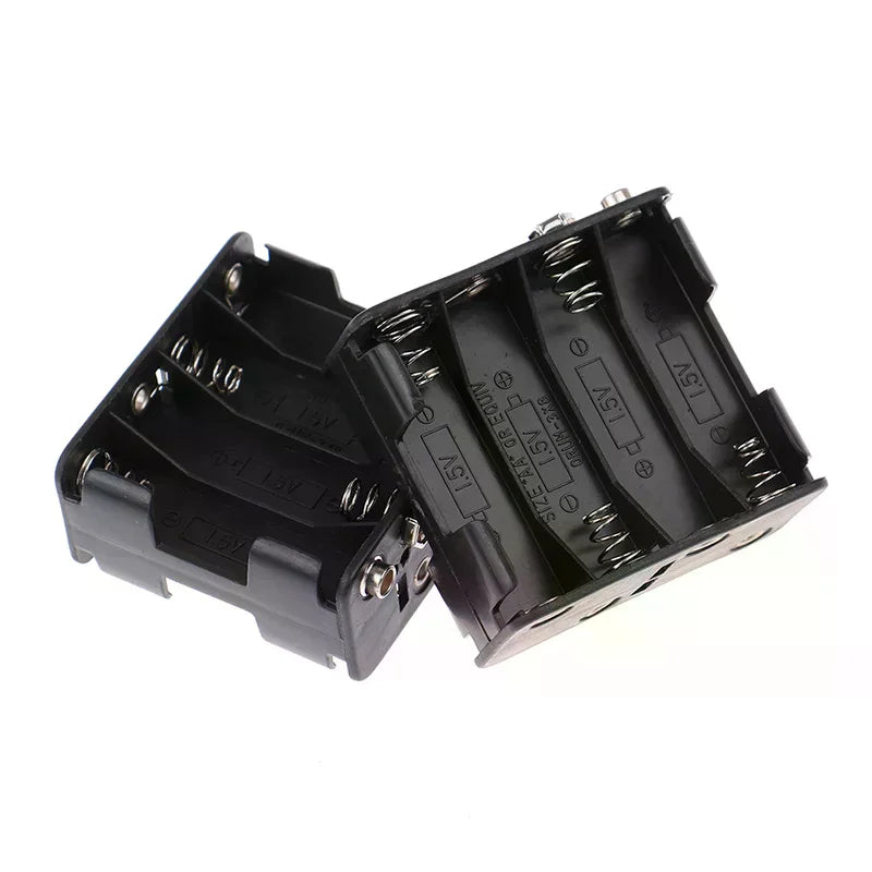 8 AA 12V Battery Clip Slot Storage Holder Box Case 9V Snap Connector Qme