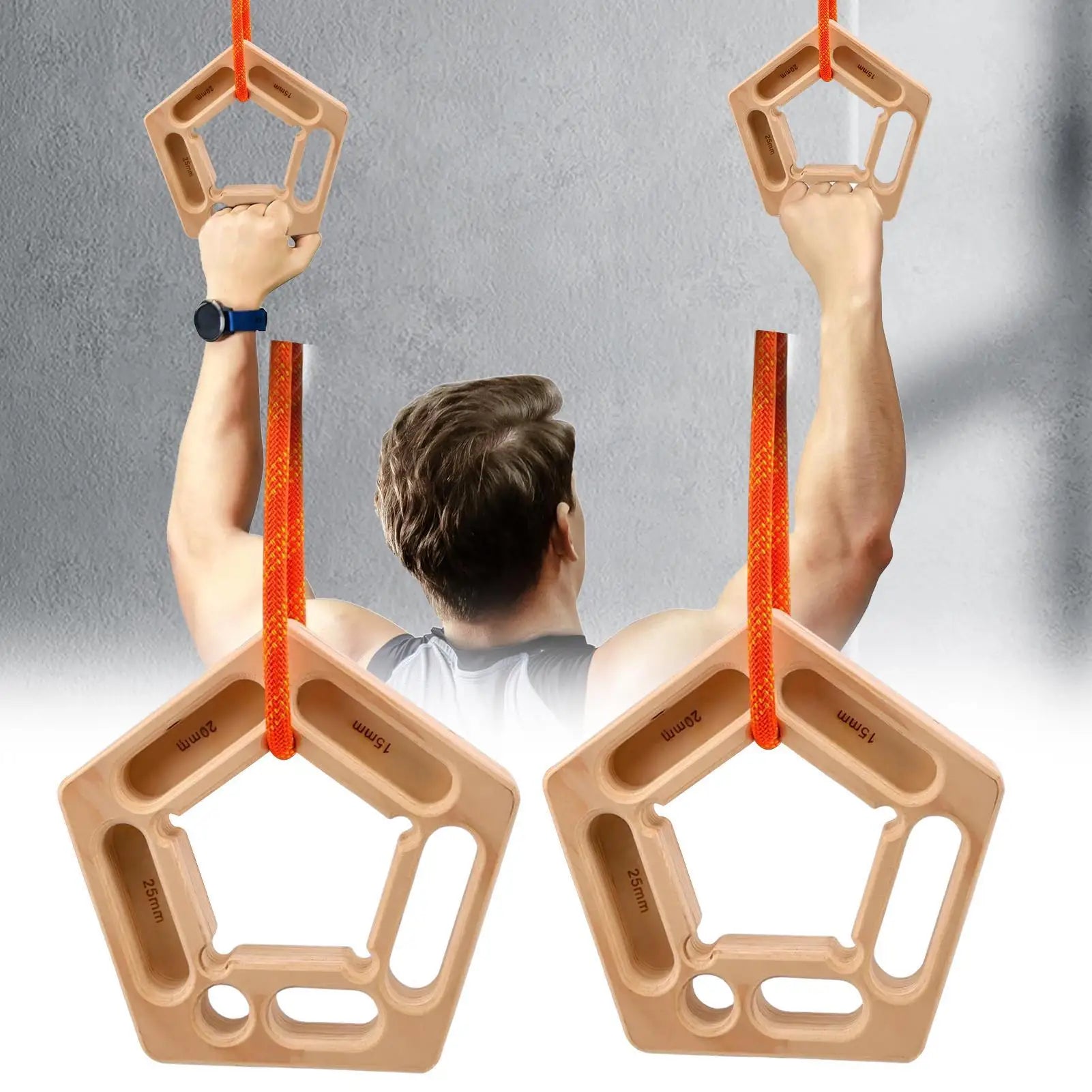 Climbing Fingerboard Rock Finger Strengthener Board Wooden Bouldering Qme