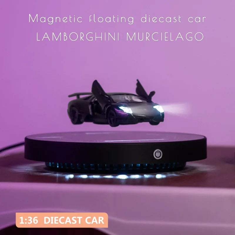 Magnetic Floating Diecast Car 1 36 Scale LED Lights Premium Qme
