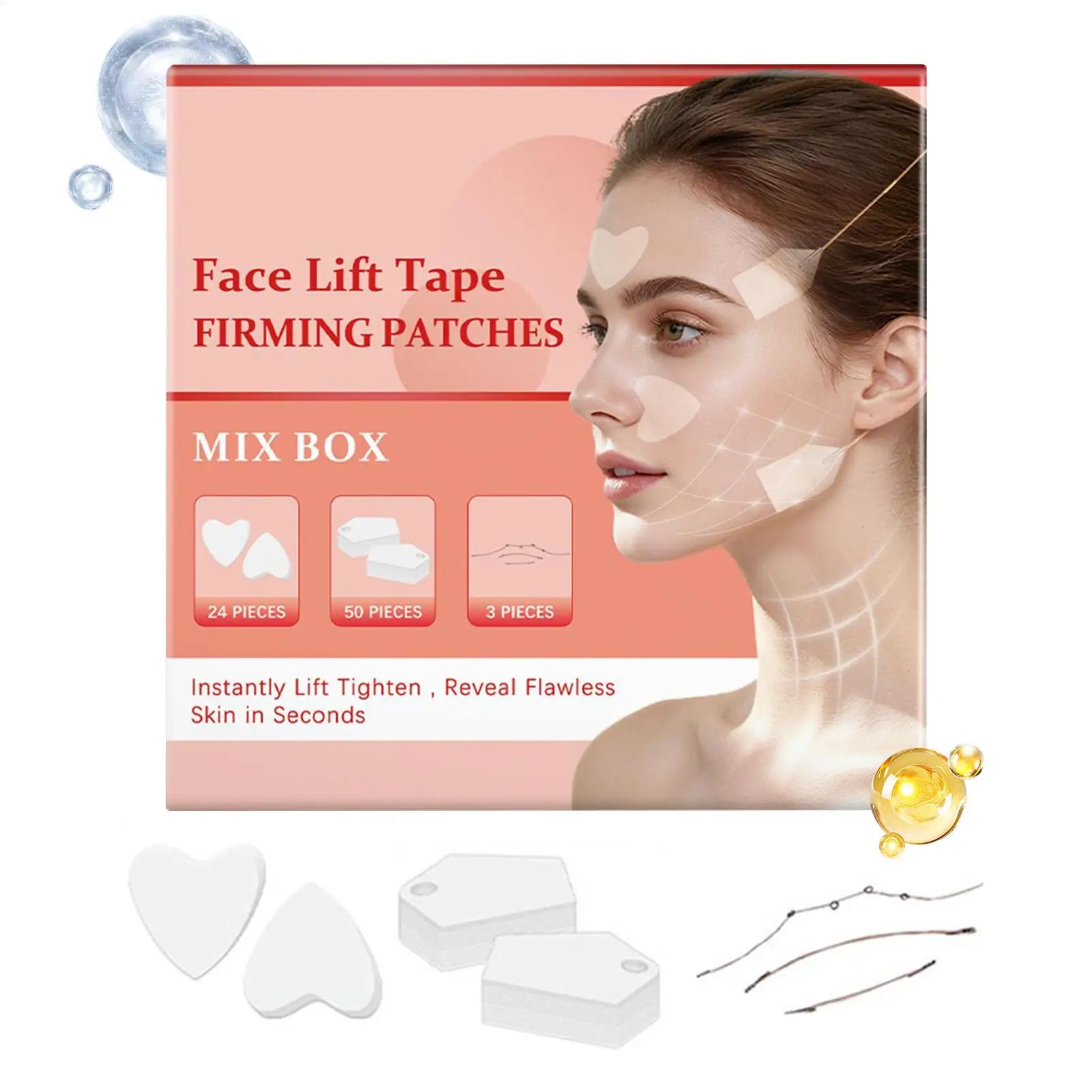 V Lift Face Sticker Invisible Makeup Adhesive Lift Face Tape Slim Patch Facial Line Wrinkle Sagging Skin Fast Pull Chin Tape Qme