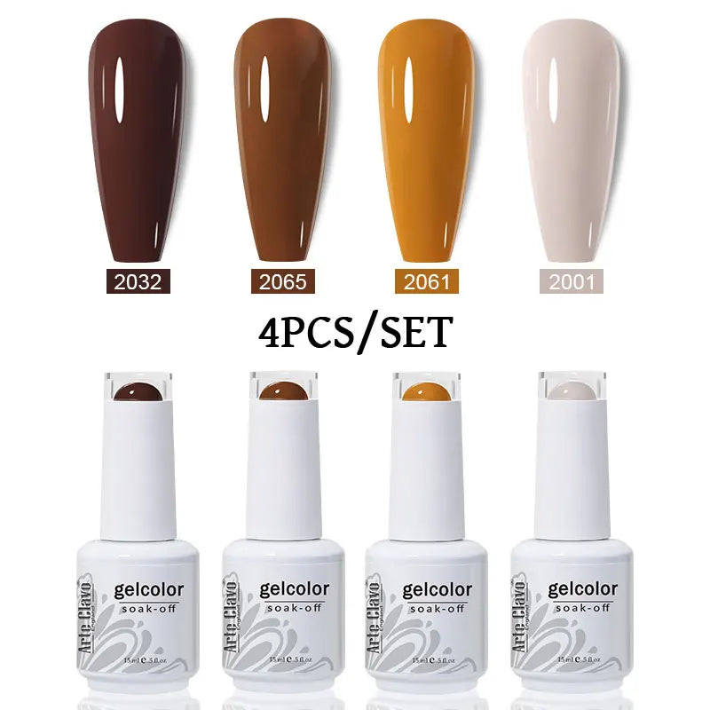 Arte Clavo 4 6 8 Gel Nail Polish Art Soak Off UV Colorful Semi
