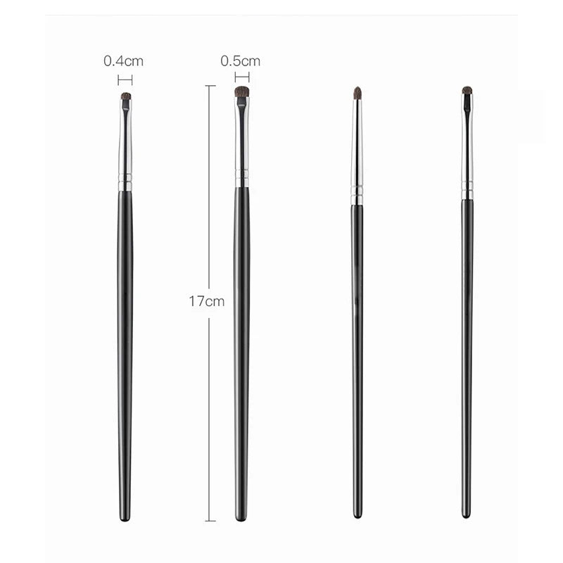 Detail Small Eyeshadow Makeup Brushes Eyebrow Brush Flat Fine Eyeliner Brush Highlights Smudge Silkworm Shadow Brush MakeUp Tool Qme 4pcs set