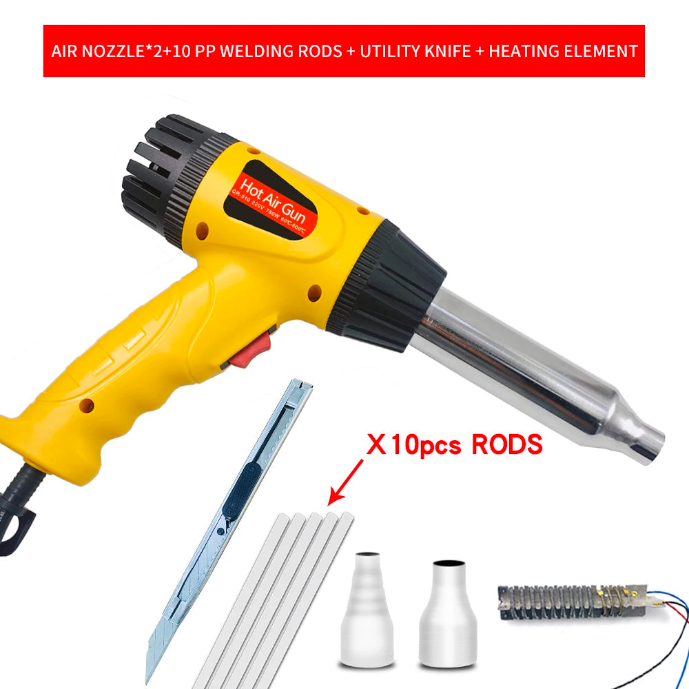 750 1000W Plastic Repair Air Gun Heat Adjustable Temperature Welding Qme Q750 set 2 220-240V EU plug