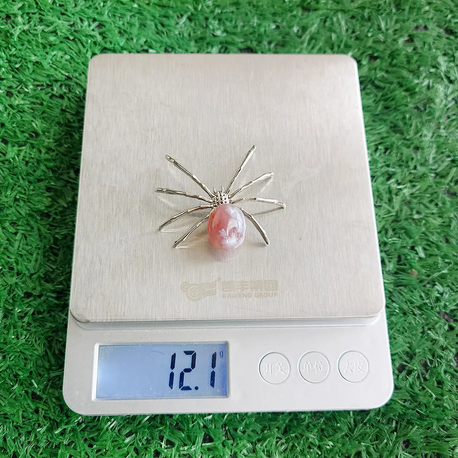 1PCS Halloween Spider Random Color Crystal Ball Alloy Spider Hand-Made Spider Animal for Halloween Jeweley DIY Home Decor Gift Qme