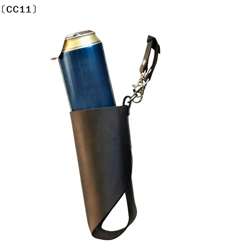 Leather Beer Bottle Waist Portable Belt Bag Handy Wine Bottles Qme