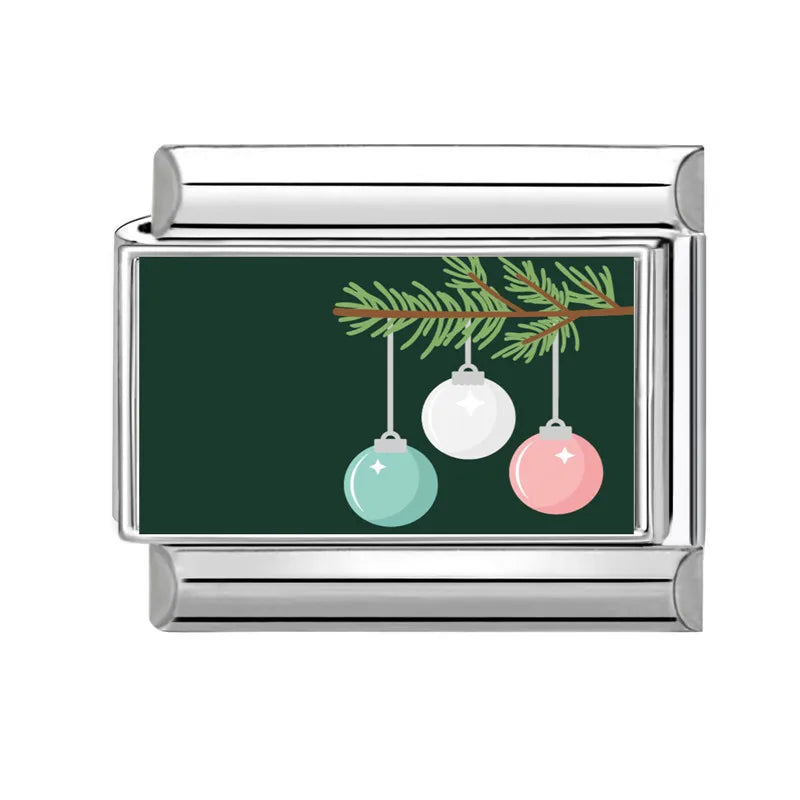 Fashion Christmas Charm Xmas Color Lights Trees Cane Candy Italian Charm Links Fit 9mm Stainless Steel Bracelet DIY Making Gifts Qme Style 11