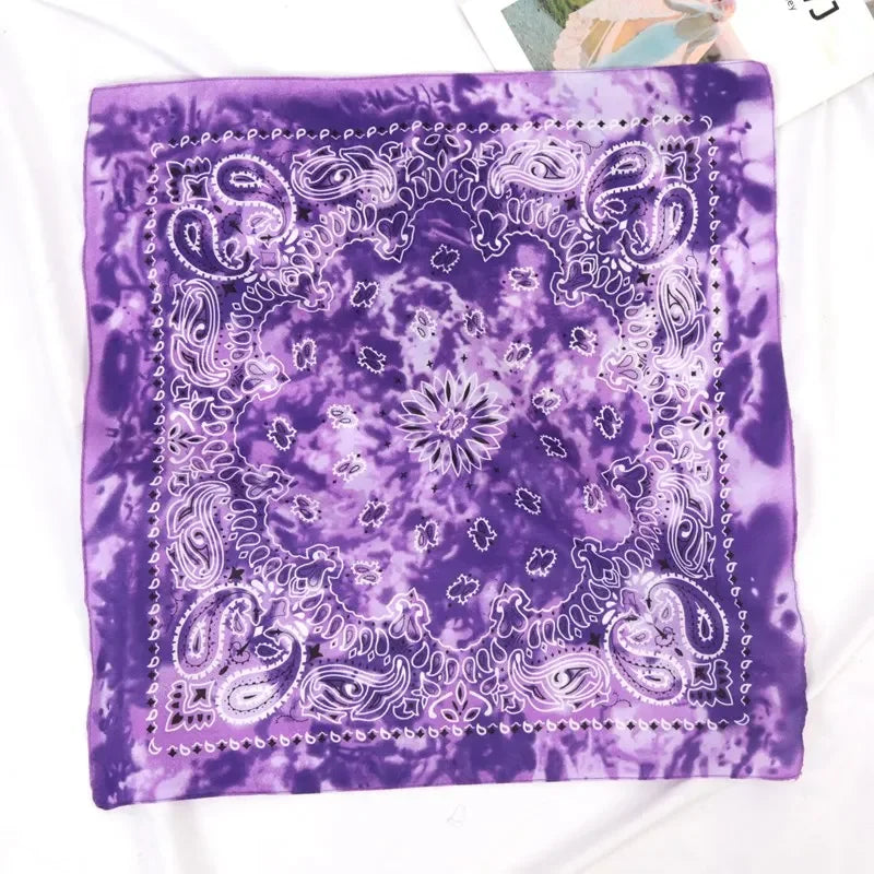Hip Hop Bandana Square Scarf Scarves Seamless Hair Band Design Qme PURPLE