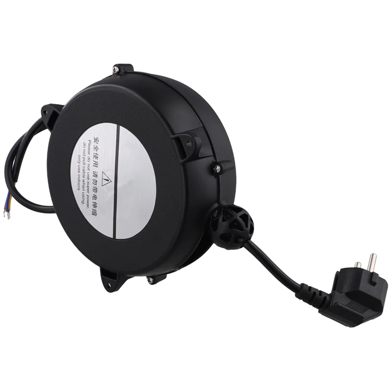 A02F-Small Automatic Retractable Wire Winding Device Retractable Storage Reel Automatic Winding Reel EU Plug Qme As Shown