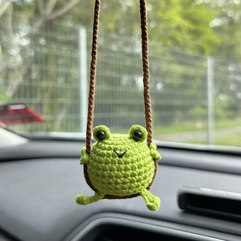 Handmade Knitted Animal Keychain Pendants Cute Frog Duck Rabbit Chick Qme A6