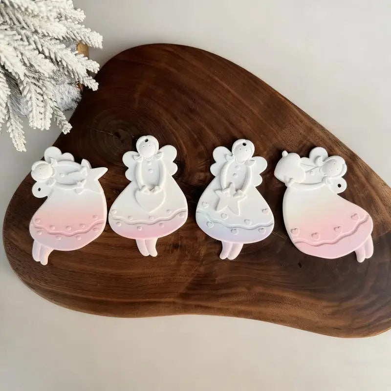 1Pcs Christmas Tree Hanging Ornament Plaster Concrete Resin Mould DIY Angel Love Girl Silicone Mold Girl Craft Supplies Qme