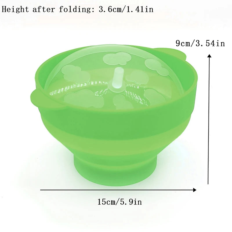 Kitchen Microwave Popcorn Bowl Bucket Silicone DIY Maker Lid Chips Qme