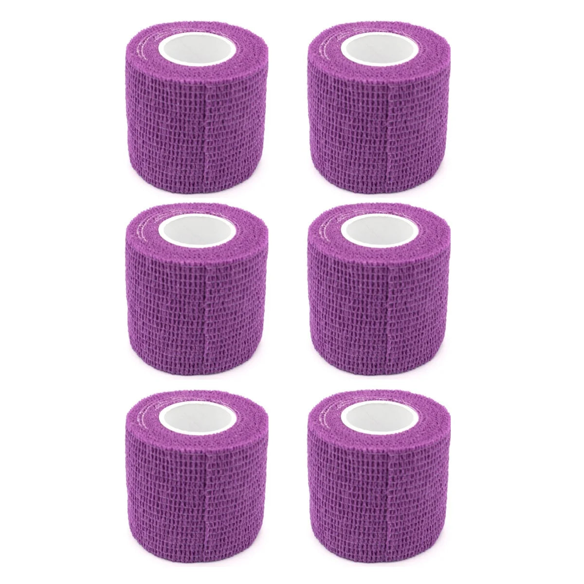 6/12PCS Gauze Bandage Self-adhesive Breathable Elastic Bandages for Nail Tattoo Art Sports Fixing Finger Wrist Leg Qme 6 Purple