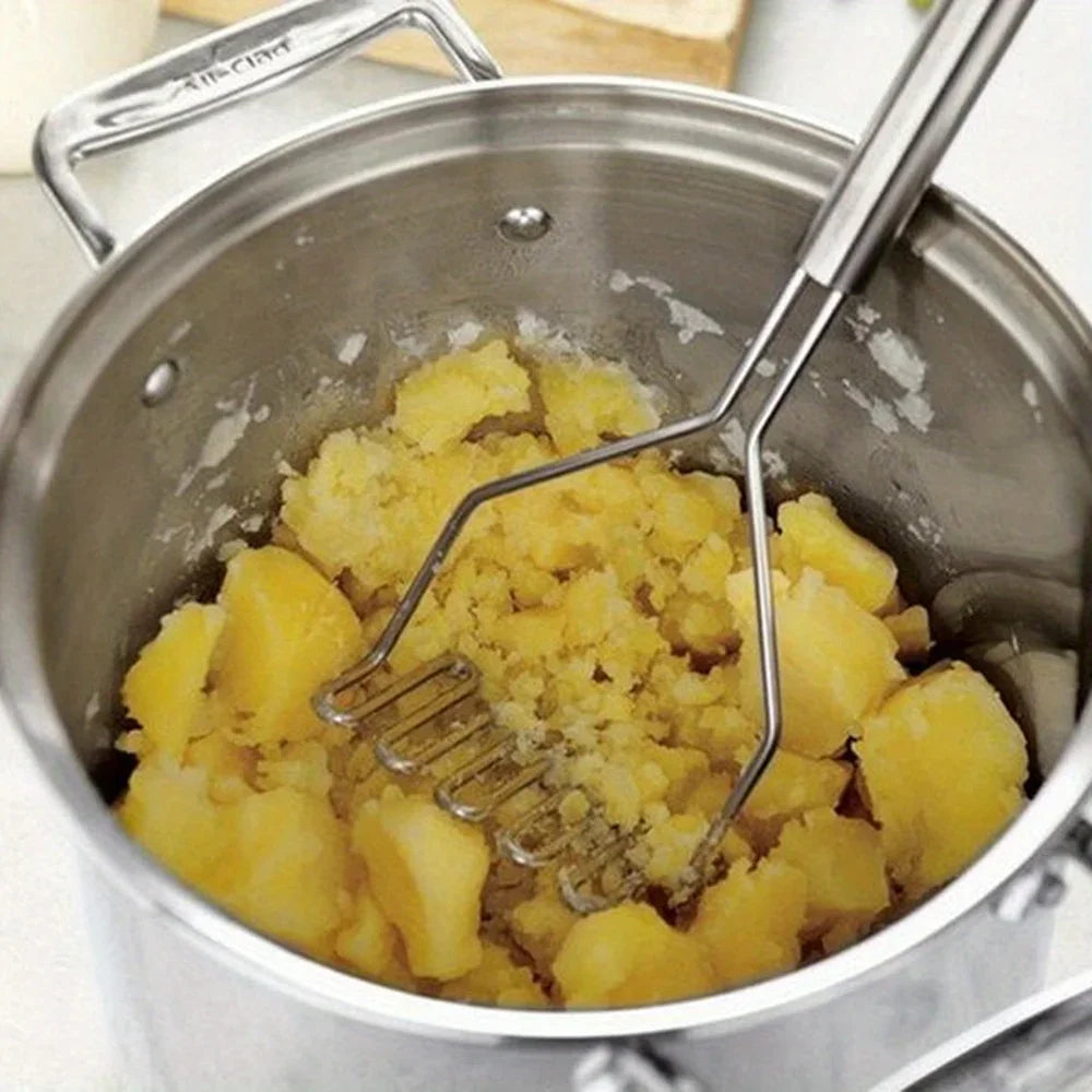 Stainless Steel Potato Masher, Wave Potato Masher, Kitchen Gadgets Qme
