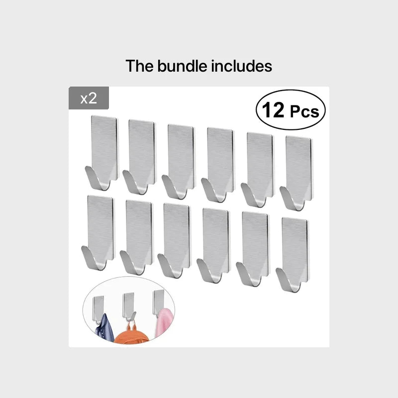 Towel hanger, towel rack, wall accessory, hook, suitable for kitchens and bathrooms Qme silvery