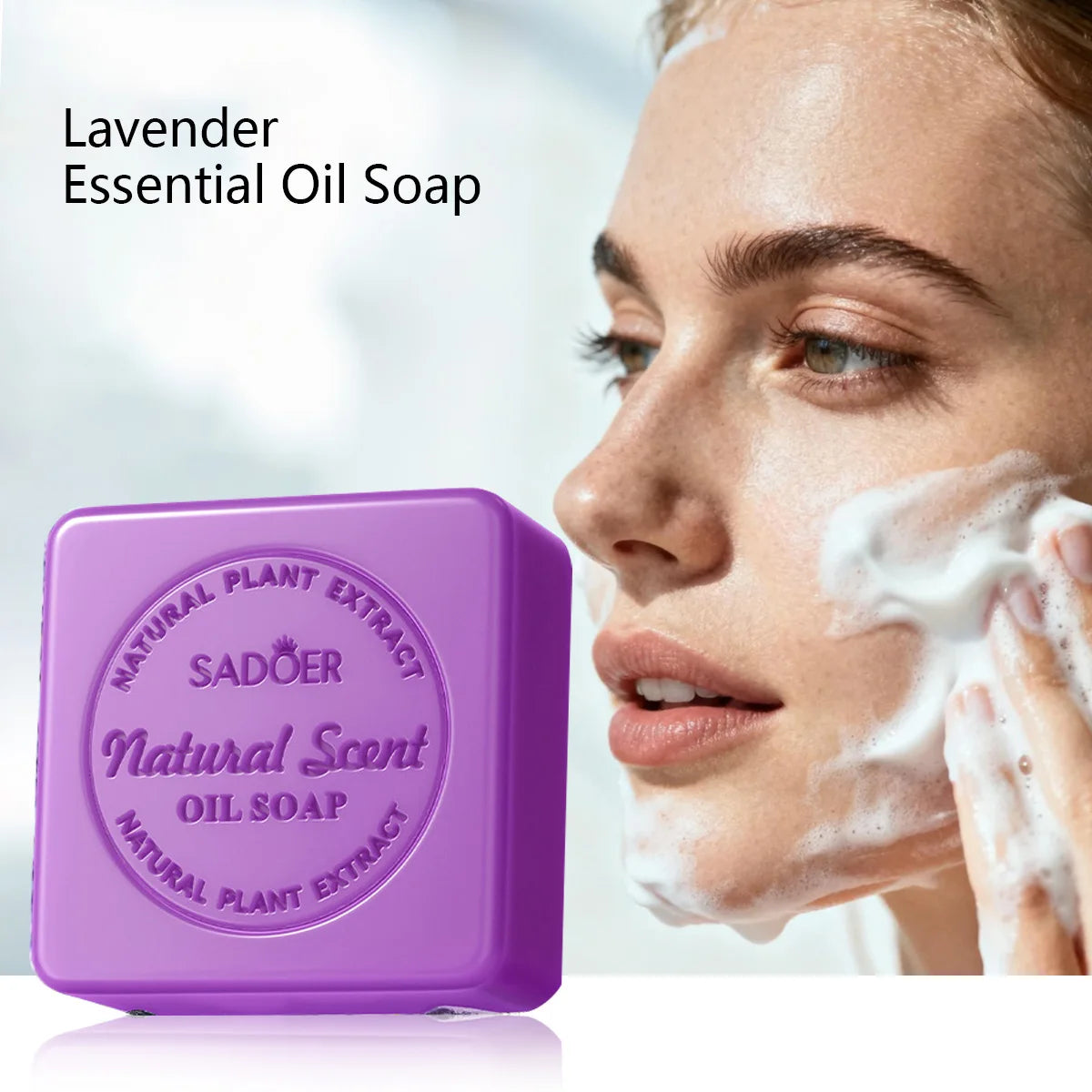 Lavender Essential Oil Soap Handmade Facial Cleansing Bath Deep Skin Qme Lavender Soap 100g