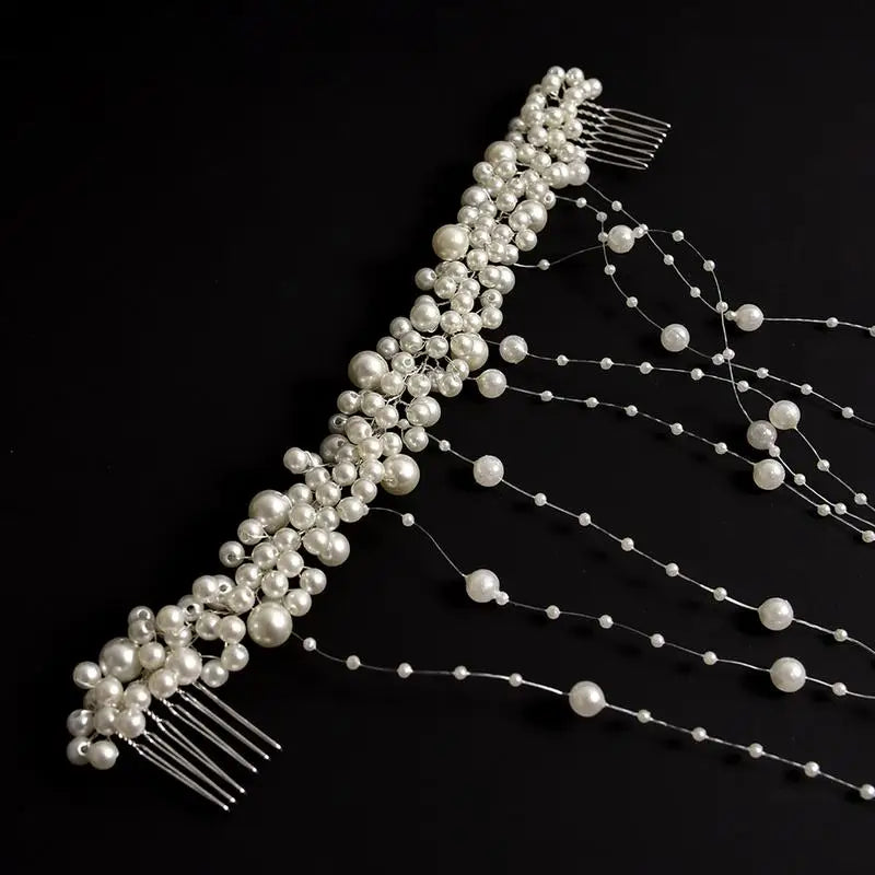 Pearl Hair Comb Bridal Accessories Decorative Headpiece Exquisite Qme