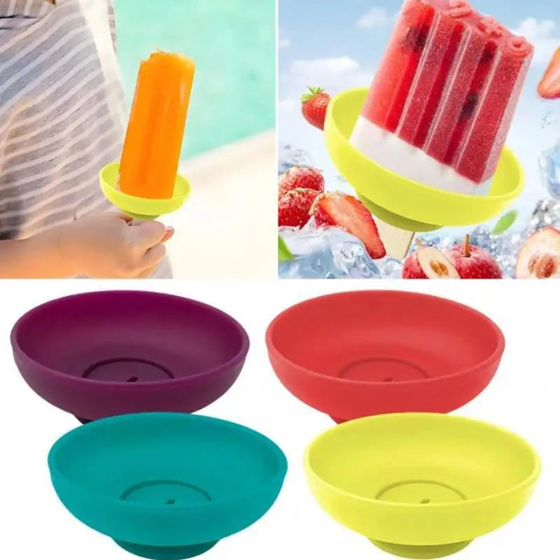 Silicone Popsicle Holder Reusable Anti Drip Ice Cream Sleeve Portable Qme