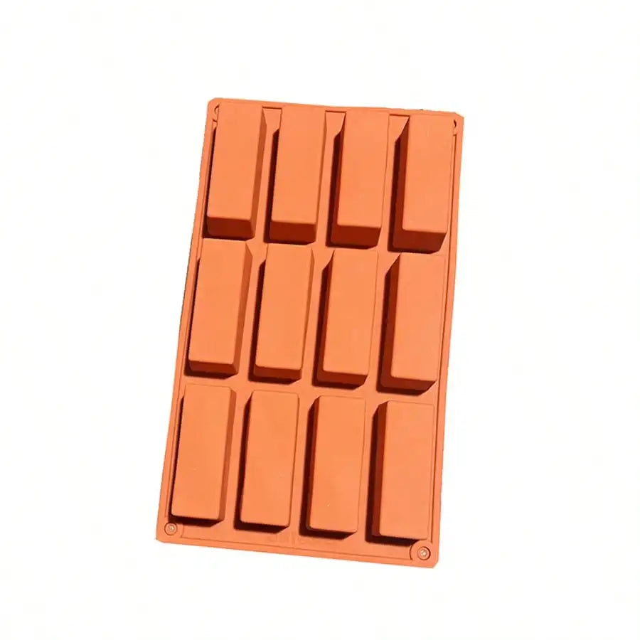 Silicone Granola Bar Mold Candy Rectangle Protein Baking Chocolate Qme orange