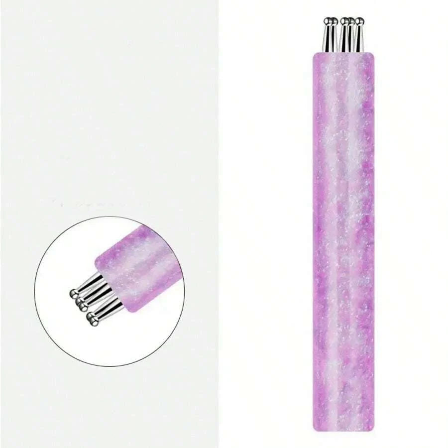 Bright Simple Quick Flower Painting Dotting Nail Art Tool Penneed Doh Qme PURPLE