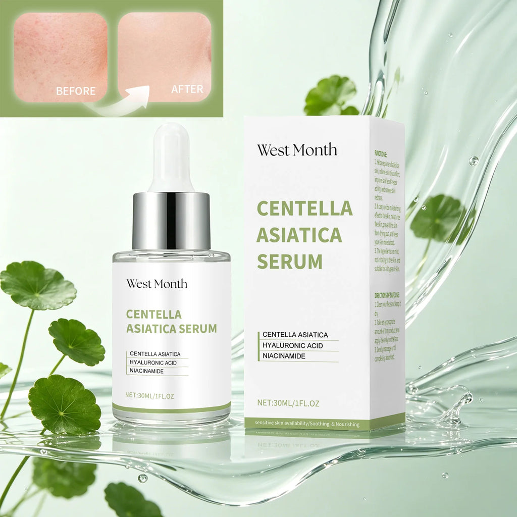 Centella Asiatica Serum Brightening Hydrating Facial Essence Soothing Moisturizing Anti-Redness Beauty Skincare Smooth Texture Qme