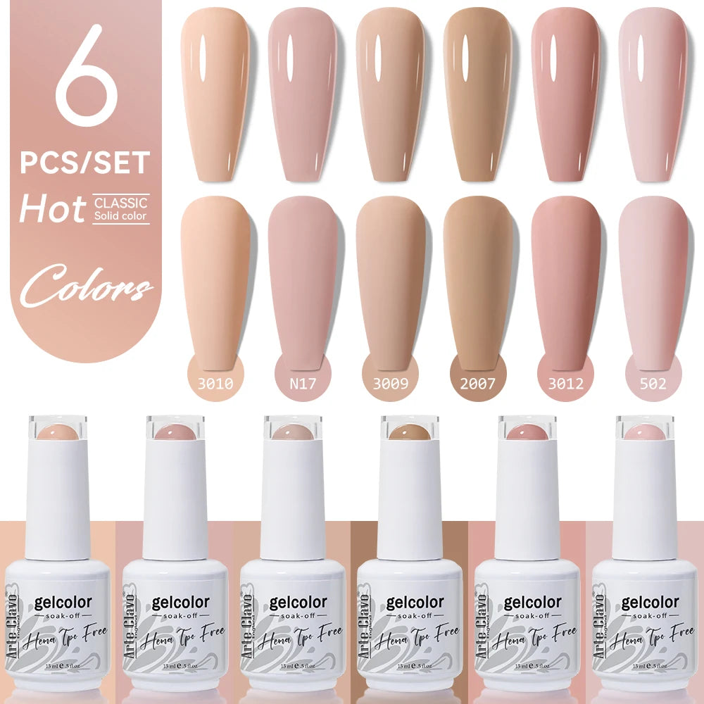Arte Clavo Gel Nail Polish Milk Tea Popular UV Lamp Soak Off Art DIY Qme AC-ZBZH65-6B