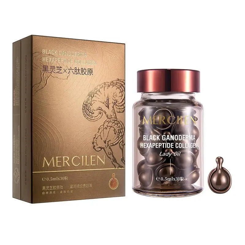 Black Ganoderma Collagen Ampoules , Tender Skin Hydrating Eye Cream Nourishing And Hydrating Facial Essence 30pcs Qme 30pcs CN