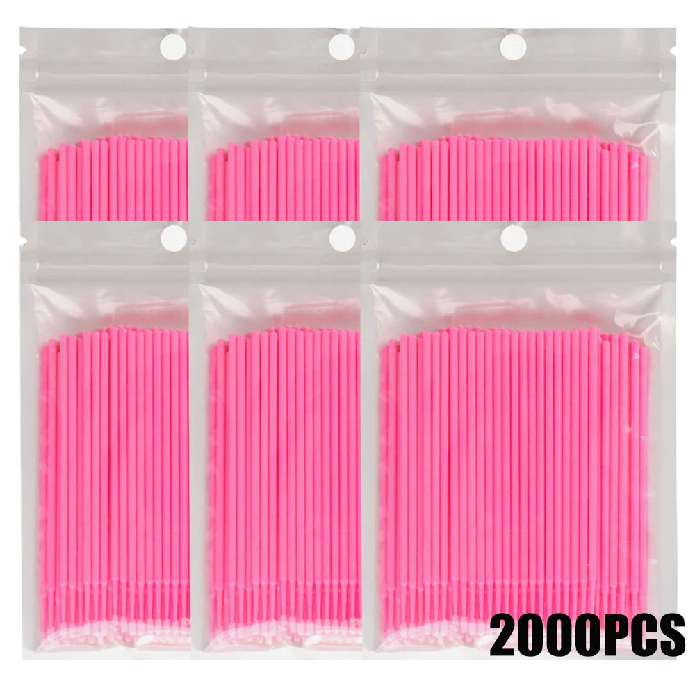 300/2000pcs Disposable MicroBrush Eyelash Extension Brushes For Makeup Nail Art Individua Applicator Lash Cleaning Removing Tool Qme 2000pcs Pink