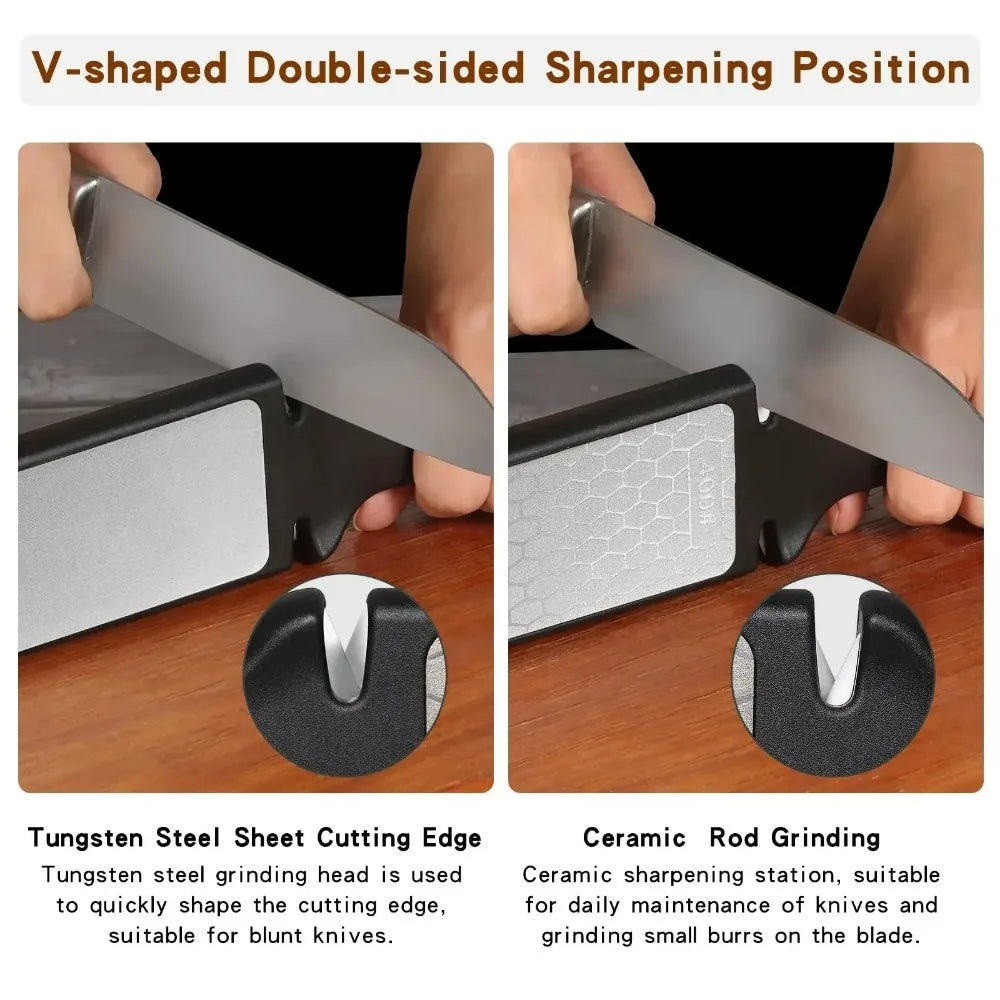 5 In1 Knife Sharpener Diamond Bars 400 1000 Multi-tool Kitchen Knives Qme