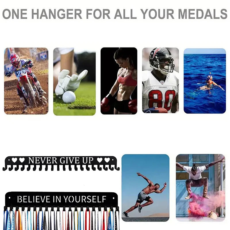 Display Rack Metal Medal Hanger Holder Organizer Wall Mounted Large Qme