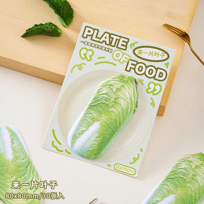 30pcs，Kawaii Stationery，Food shape Notes Sticky，Self-Sticky Note Pads，for Daily to-do list Study Work，School Office Stationery Qme D4