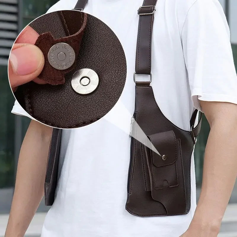 Double Shoulder Strap Multi-pocket Outdoor Anti-theft Tactical Qme
