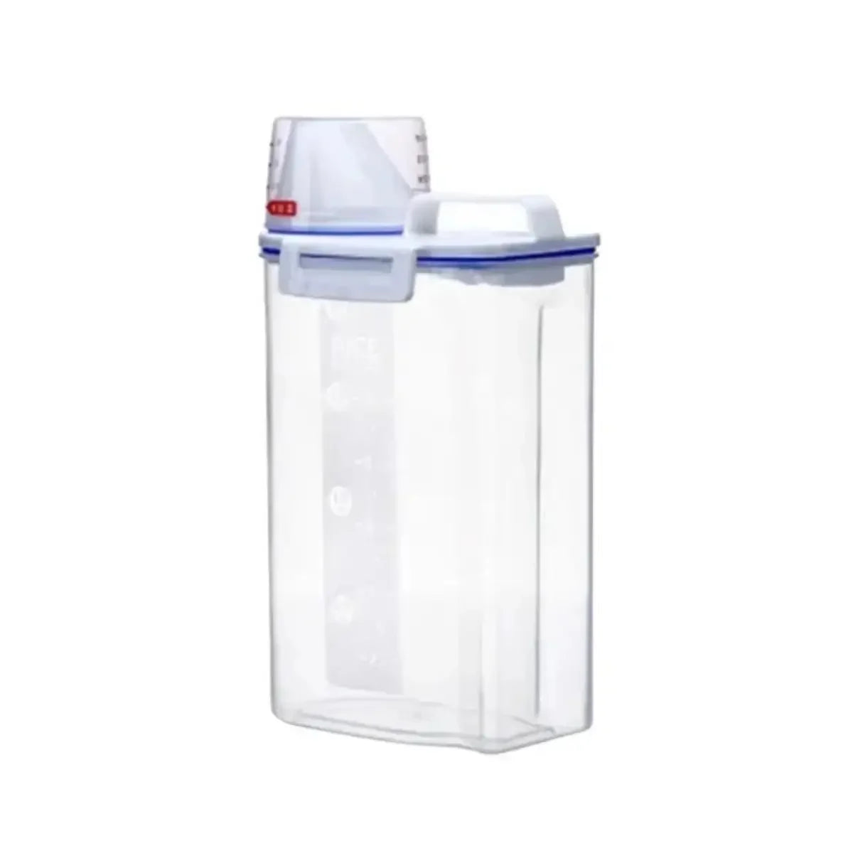 1pc Rice And Grains Food Storage Canister With Measuring Cup, Kitchen Moisture-proof And Insect-proof Dust-proof Qme 2L